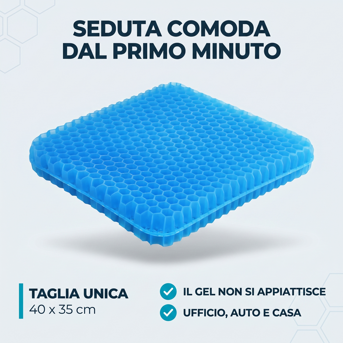 Cuscino in gel a nido d'ape Nuvolia, taglia unica 40 x 35 cm